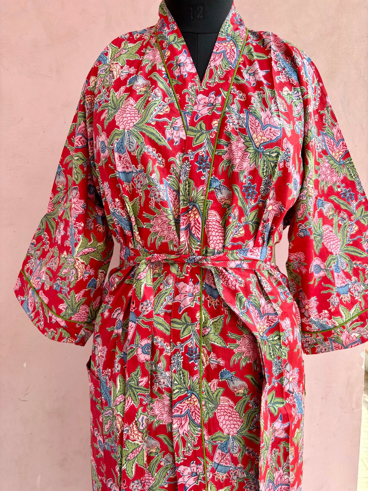 Sunset Splendor Cotton Kimono Robe