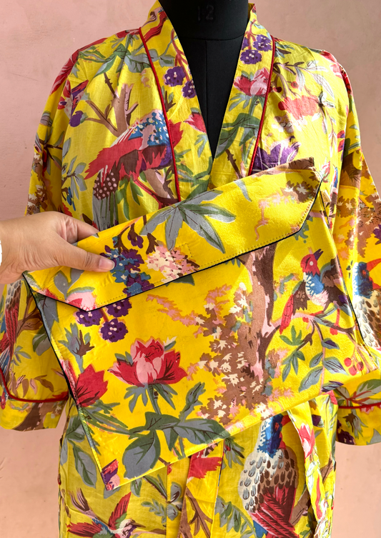 Sunshine Paradise Cotton Kimono Robe