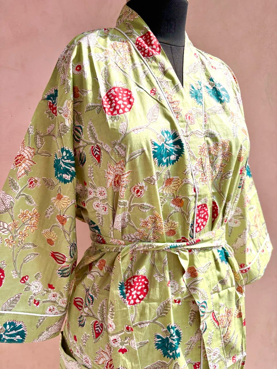 Pista Floral Cotton Kimono Robe - LOLITHA