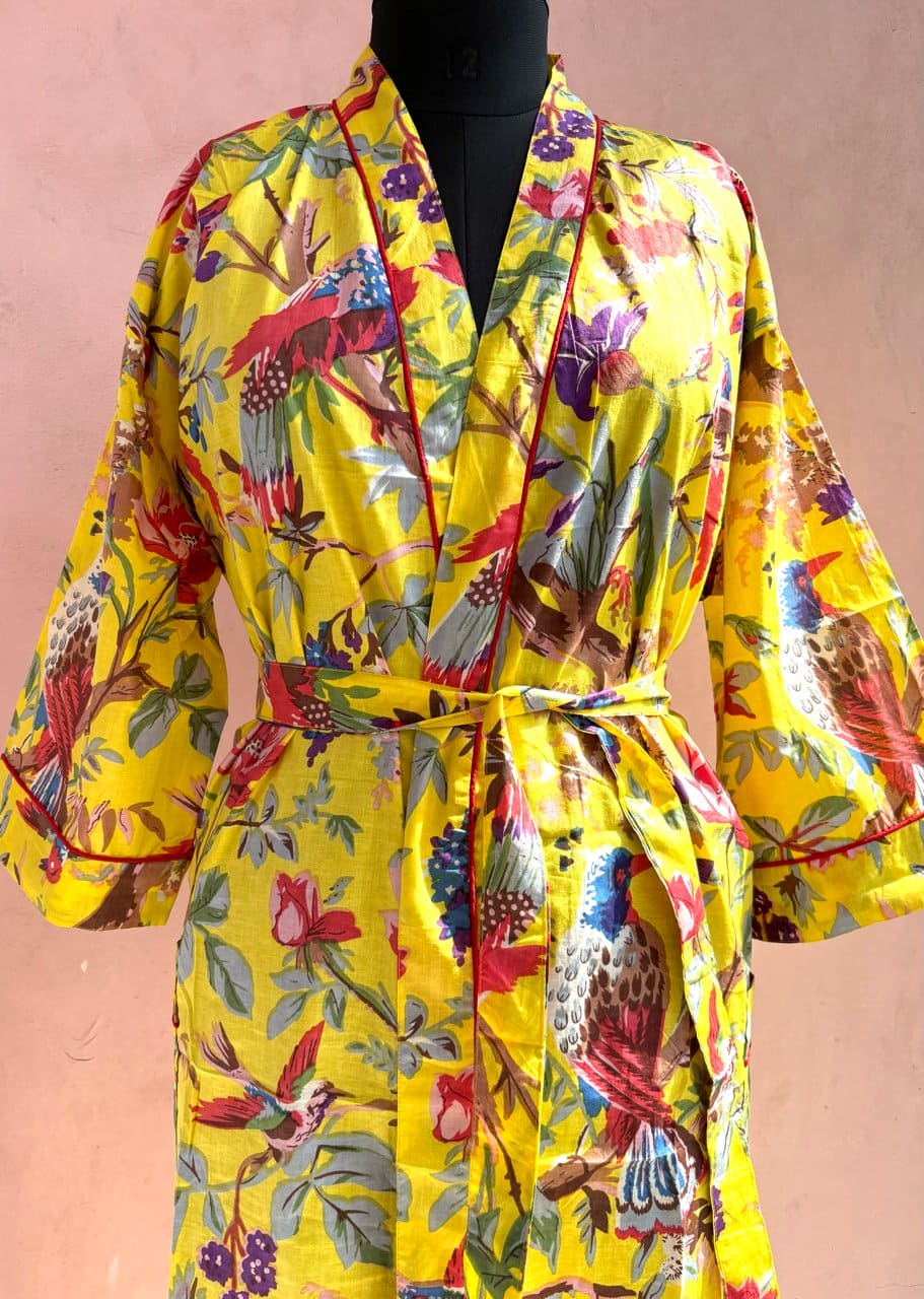 Sunshine Paradise Cotton Kimono Robe - LOLITHA